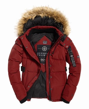 Superdry Premium Rescue Down Női Kabát Piros | WOUZX9856